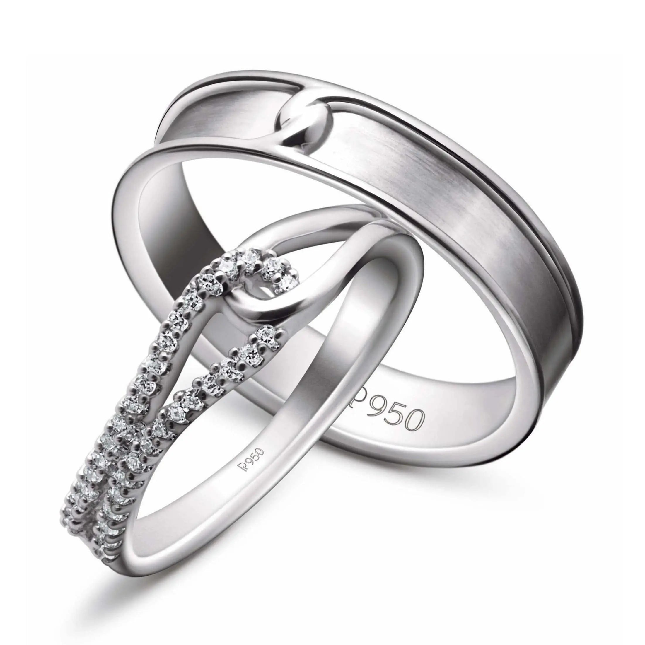Designer Platinum Diamond Couple Rings JL PT 915 - Etsy